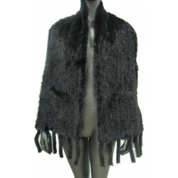 Mink fur stole with 2 pockets